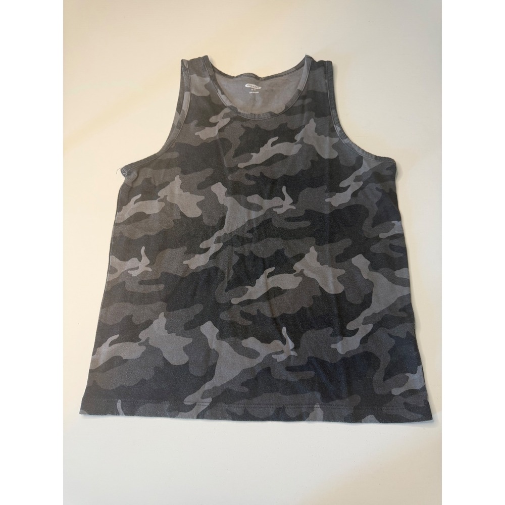 Old Navy Boys Grey Camouflage Tank Top Sleeveless Shirt Size M 8 Camo Print